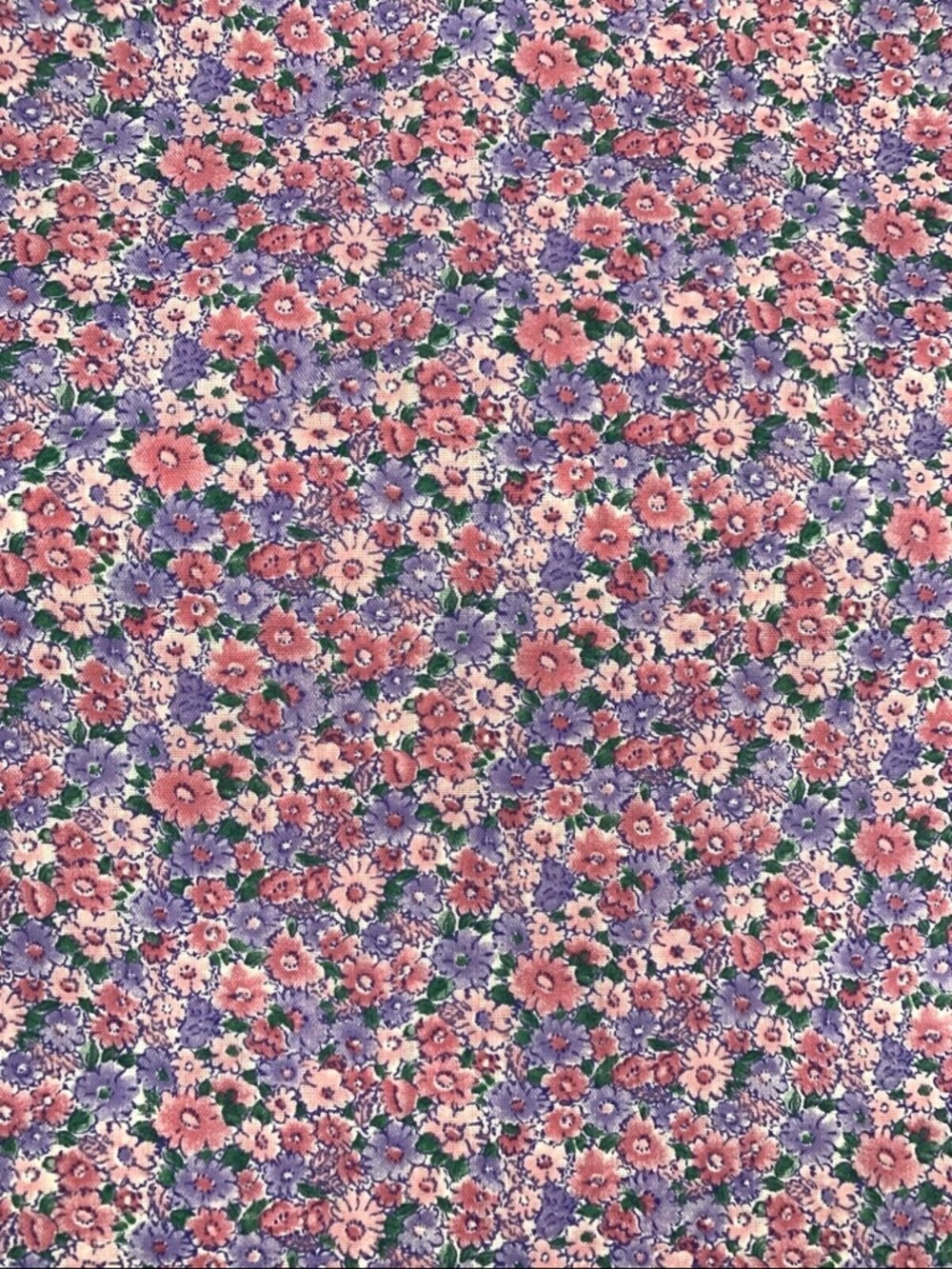 Vintage Woolworth Potpourri Spring Prints Fabric Small Floral Pink Purple 2y+33"